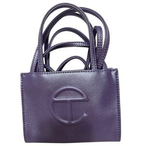 Small Telfar bag in Shimmer Iridescent Purple "Kush"